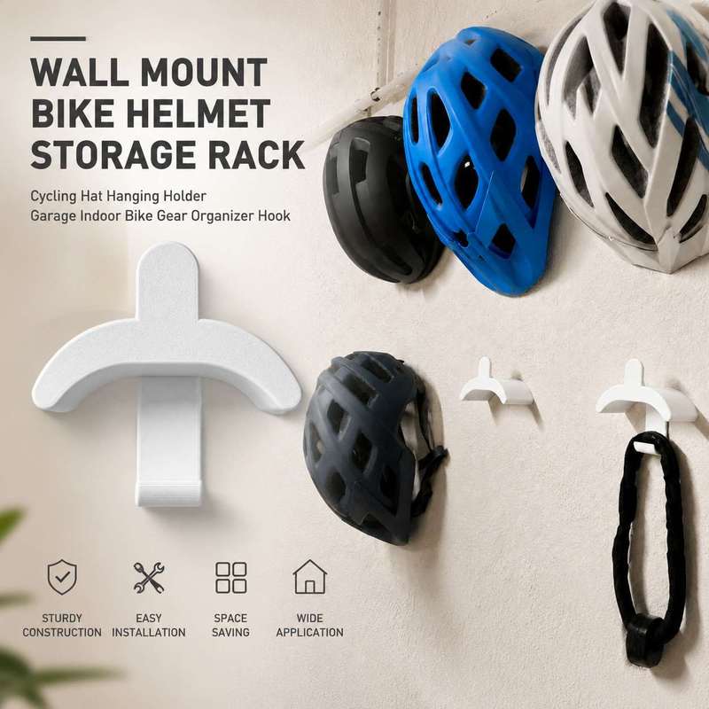 Cycling Gear Wall Mount - Wall Mount Bike Helmet Storage Rack