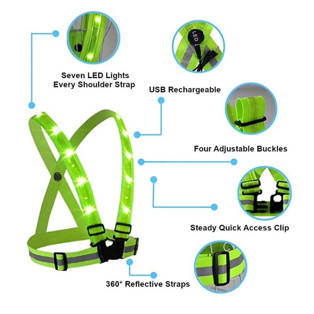 New Polyester LED Safety Vest  - đánh giá và giá Cycling Gear Vest